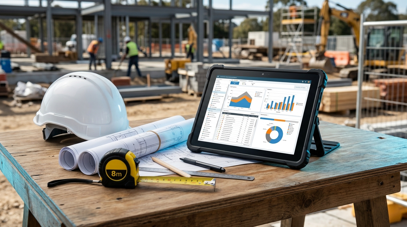 Construction estimator tablet and quantity schedule
